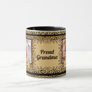 Proud Grandma Cheetah Print 2 Photo Mug