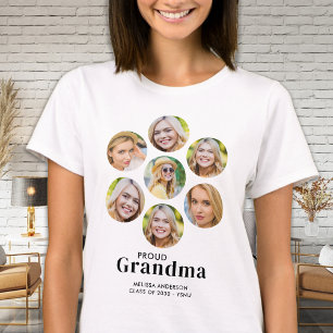 Proud GRANDMA Custom 7 Photo Collage Graduation T-Shirt