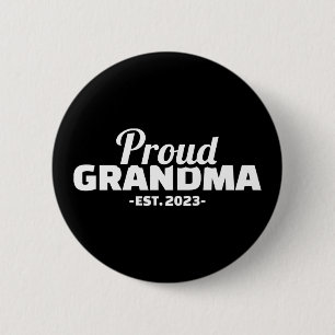 Proud grandma est. 2023 6 cm round badge