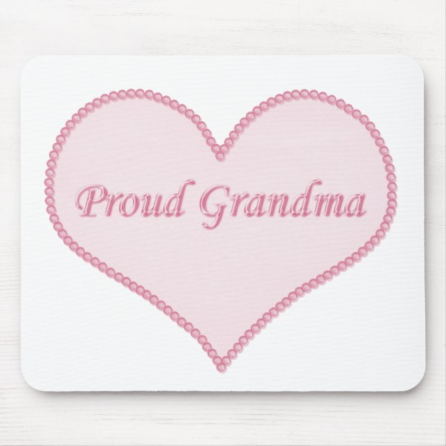 Proud Grandma Mousepad, Pink Mouse Pad (Front)