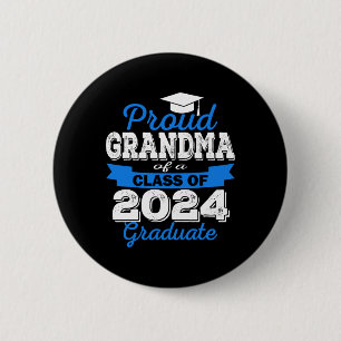 Proud Grandma Of 2024 Graduate Awesome Family Coll 6 Cm Round Badge