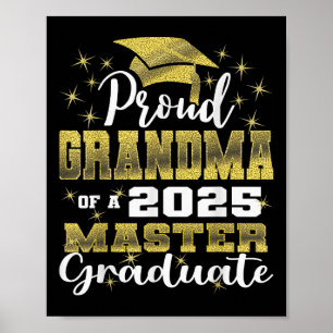 Proud Grandma Of 2025 Cl Master Graduate Family Gr Poster