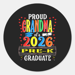 Proud grandma of 2026 pre-k graduate mothers day classic round sticker