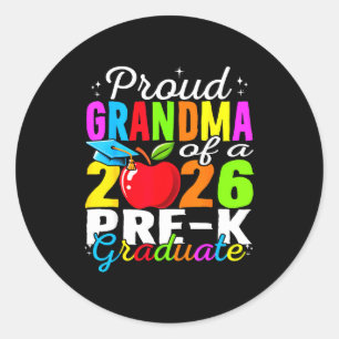 Proud grandma of 2026 pre-k graduate mothers day classic round sticker