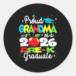 Proud grandma of 2026 pre-k graduate mothers day classic round sticker