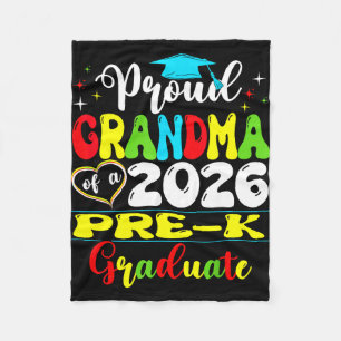 Proud grandma of 2026 pre-k graduate mothers day fleece blanket