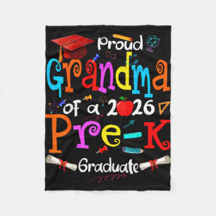 Proud grandma of 2026 pre-k graduate mothers day fleece blanket