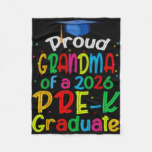 Proud grandma of 2026 pre-k graduate mothers day fleece blanket