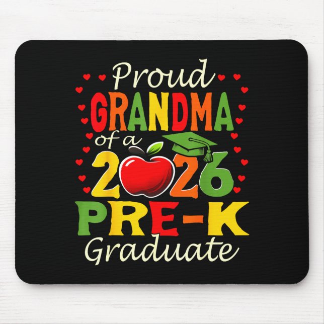 Proud grandma of 2026 pre-k graduate mothers day mouse pad (Front)