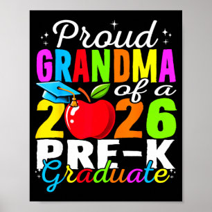 Proud grandma of 2026 pre-k graduate mothers day poster
