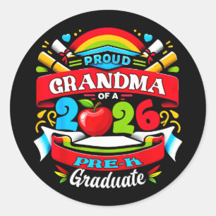Proud grandma of 2026 pre-k graduate mothers dayPr Classic Round Sticker