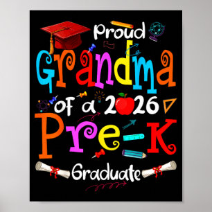 Proud grandma of 2026 pre-k graduate mothers dayPr Poster