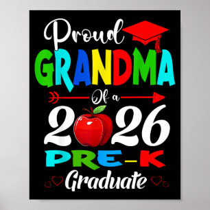 Proud grandma of 2026 pre-k graduate mothers dayPr Poster