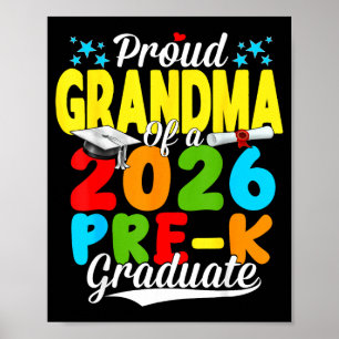 Proud grandma of 2026 pre-k graduate mothers dayPr Poster