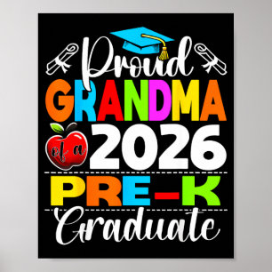 Proud grandma of 2026 pre-k graduate mothers dayPr Poster