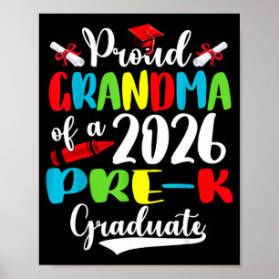 Proud grandma of 2026 pre-k graduate mothers dayPr Poster