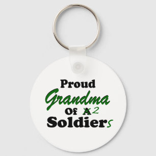 Proud Grandma Of 2 Soldiers Key Ring