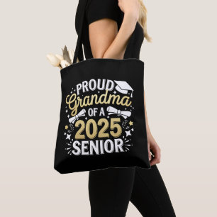 Proud Grandma Of A 2025 Graduate Graduation Golden Tote Bag