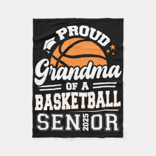 Proud Grandma Of A 2025 Senior Sketll Graduation Fleece Blanket