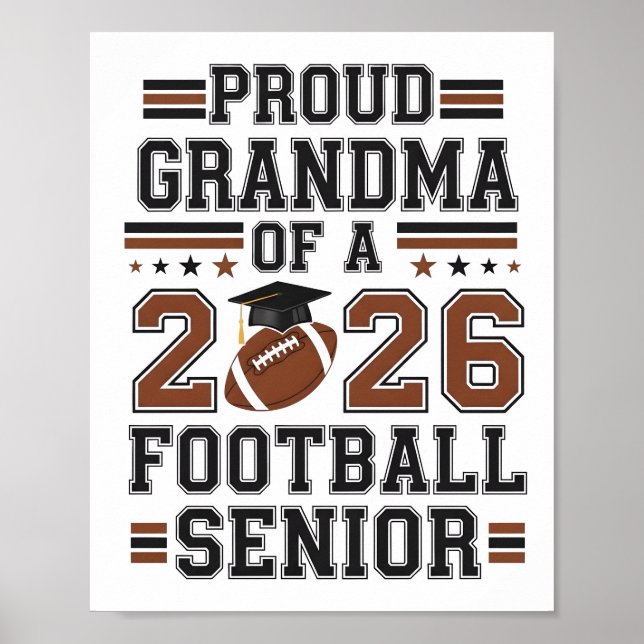 Proud Grandma of a 2026 Football Senior Class Post Poster (Front)