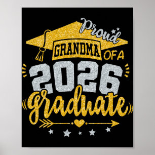 Proud Grandma Of A 2026 Graduate Grad Senior Gradu Poster
