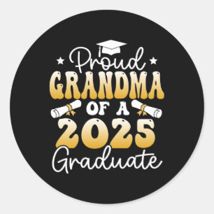 Proud Grandma Of A Cl Of 2025 Graduate Senior Grad Classic Round Sticker