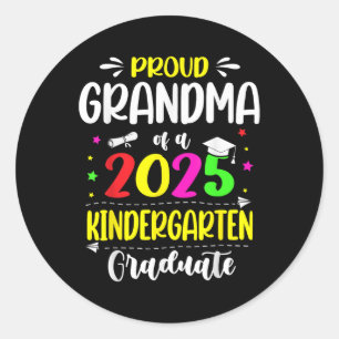 Proud Grandma Of A Cl Of 2025 Kindergarten Graduat Classic Round Sticker