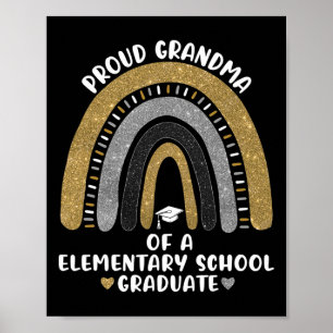 Proud Grandma Of A Elementary School Graduate Rain Poster