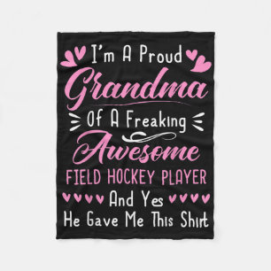 Proud Grandma Of A Field Hockey Player Fleece Blanket