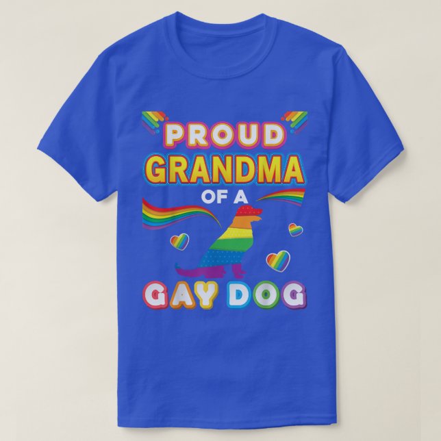 Proud Grandma Of A Gay Dog Lesbian Pride LGBT Rain T-Shirt (Design Front)