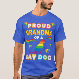 Proud Grandma Of A Gay Dog Lesbian Pride LGBT Rain T-Shirt