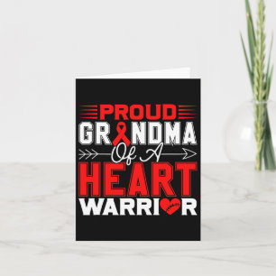 Proud Grandma Of A Heart Warrior Heart Disease Awa Card