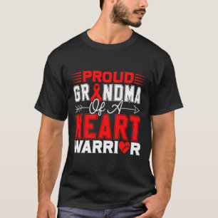 Proud Grandma Of A Heart Warrior Heart Disease Awa T-Shirt