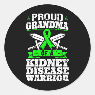 Proud Grandma Of A Kidney Disease Warrior Renal Aw Classic Round Sticker