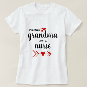 Proud Grandma of a Nurse Red Hearts T-Shirt
