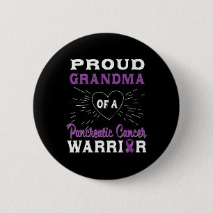Proud Grandma Of A Pancreatic Cancer Warrior Aware 6 Cm Round Badge