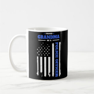 Proud Grandma of a Police Officer Distressed Flag Coffee Mug