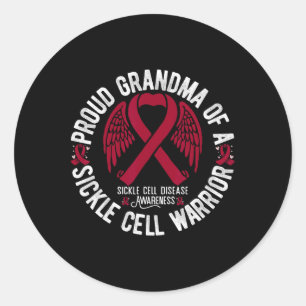 Proud Grandma Of A Sickle Cell Warrior Scd Awarene Classic Round Sticker
