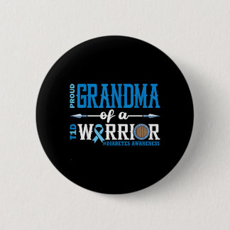 Proud Grandma Of A T1d Warrior Diabetes Awareness 6 Cm Round Badge