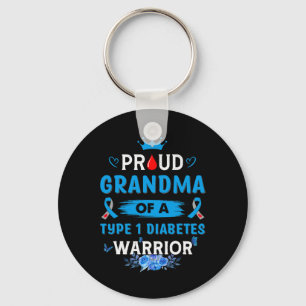 Proud Grandma Of A Type 1 Diabetes Warrior TD1 Dia Key Ring