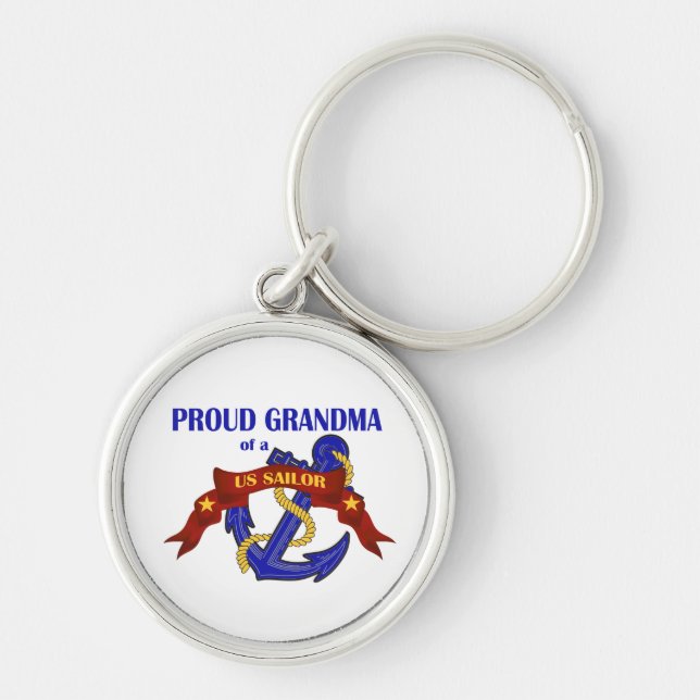 Proud Grandma of a US Sailor Key Chain (Front)