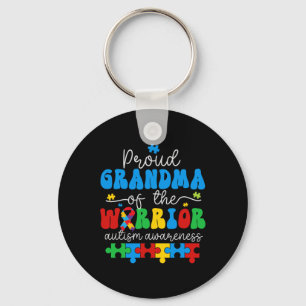 Proud Grandma Of A Warrior Autism Awareness Puzzle Key Ring