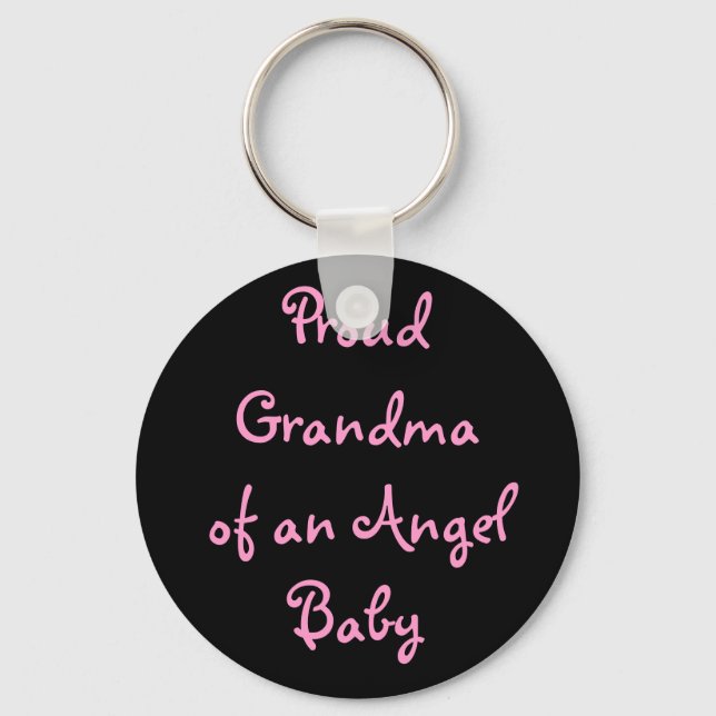 Proud Grandma of an Angel Baby Key Ring (Front)