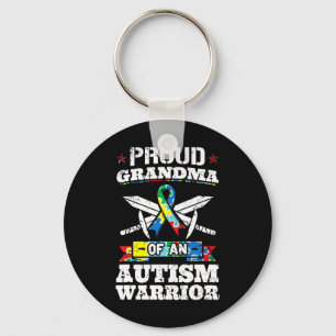 Proud Grandma Of An Autism Warrior Autistic Awaren Key Ring