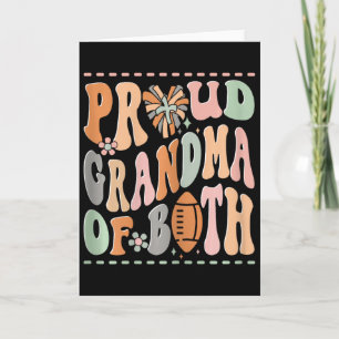 Proud Grandma Of Both Cheerleading Cheerleader Foo Card