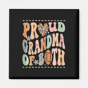 Proud Grandma Of Both Cheerleading Cheerleader Foo Magnet