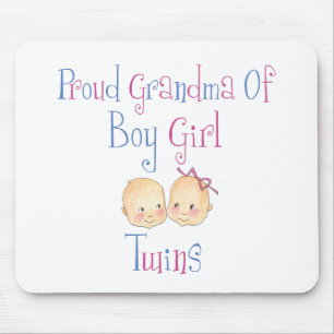 Proud Grandma of Boy Girl Twins Mouse Pad