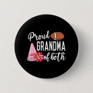 Proud Grandma Of Cheerleader & Football Player 6 Cm Round Badge