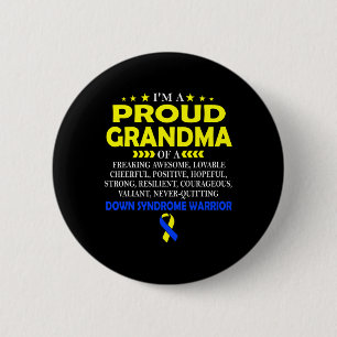 Proud Grandma Of Down Syndrome Warrior T 6 Cm Round Badge