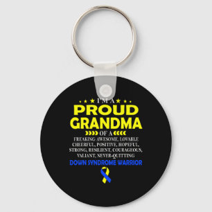 Proud Grandma Of Down Syndrome Warrior T Key Ring